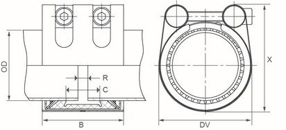 Фото Соединительная муфта GRIP  Ø54.0-168.3, NBR, W5 d76