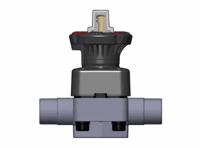 Фотография Мембранный клапан DK/L ПВДФ c втулочными окончаниями d63 (DN50)