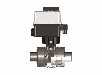 Шаровой кран VKD ХПВХ с эл.приводом 90-240V, втулочные окончания d63 (DN50)