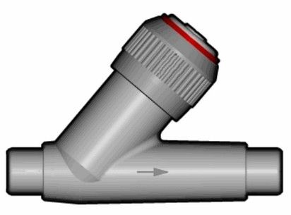 Угловой обратный клапан VR ПВХ с втулочными окончаниями, EPDM, FIP d63 (DN50)