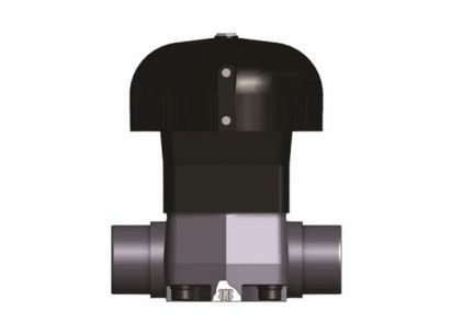 Фотография Мембранный клапан VM ПВХ с пневмоприводом ДвД, втулочные окончания, FKM, FIP d110 (DN100)