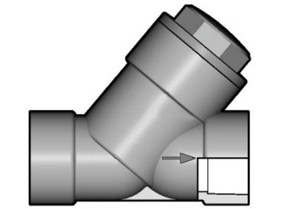 Угловой обратный клапан VR ПВХ с муфтовыми окончаниями, EPDM, FIP d75 (DN65)