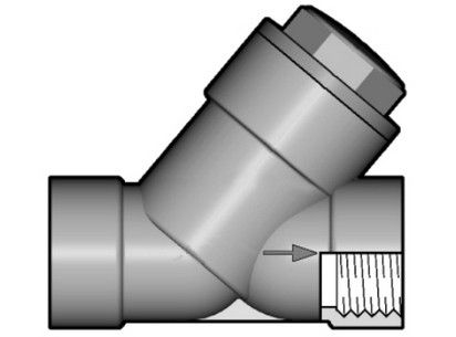 Угловой обратный клапан VR ПВХ с резьбовыми окончаниями, EPDM, FIP R21/2'' (DN65)