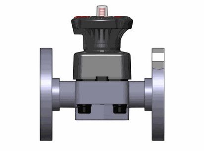 Мембранный клапан DK c фланцевыми окончаниями (уплотнение EPDM / мембрана EPDM) PP-H d40 (DN32)