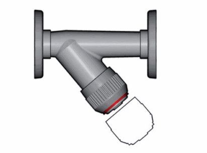 Грязевой фильтр RV с фланцевыми окончаниями (уплотнение FKM) PP-H d75 (DN65)