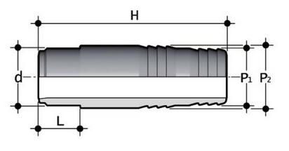 Фото Шланговый адаптер PP-H FIP PN10 d25