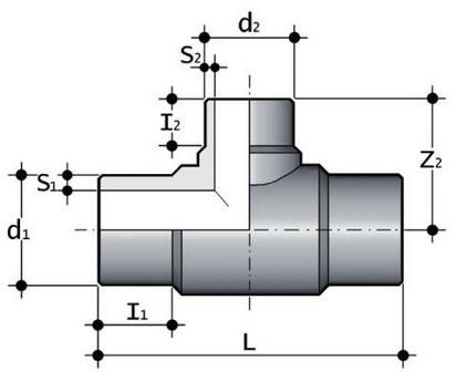 Фото Тройник редукционный для стыковой сварки PP-H FIP SDR17.6 PN10 225x110