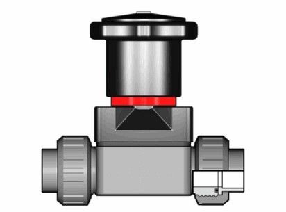 Компактный мембранный клапан CM ПВХ с разборными муфтовыми окончаниями, EPDM, FIP d20 (DN15)