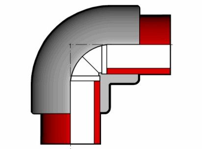 Фотография Отвод 90° для раструбной сварки PP-H FIP PN10