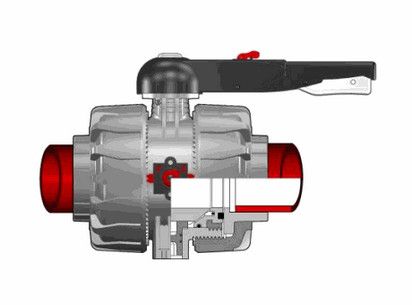 Шаровой кран промышленного применения VKD С муфтовыми окончаниями (уплотнение EPDM) PP-H d90 (DN80)