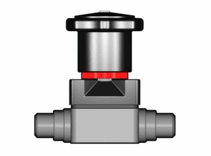 Компактный мембранный клапан CM с втулочными окончаниями (уплотнение EPDM / мембрана EPDM) PP-H d20 (DN15)