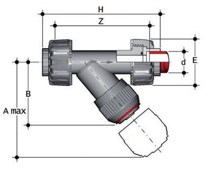 Фото Грязевой фильтр RV с муфтовыми окончаниями (уплотнение EPDM) PP-H d20 (DN15)