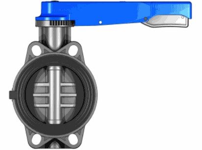 Дисковый затвор ПВХ общего применения FE c рукояткой, EPDM, FIP d110 (DN90)