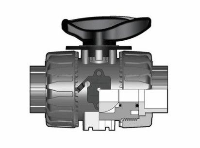 Шаровой кран ПВХ для регулирования потока VKR c муфтовыми окончаниями, EPDM, FIP d63 (DN50)