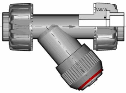 Грязевый фильтр RV ПВХ с муфтовыми окончаниями, EPDM, FIP d63 (DN50)