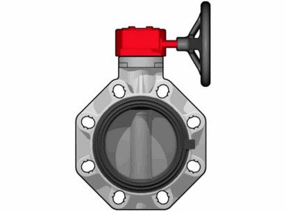 Дисковый затвор ПВХ  FK с редуктором, FKM, FIP d14" (DN350)