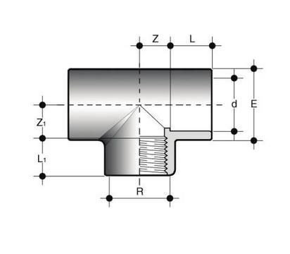 Изображение Тройник переходной с ВР ПВХ FIP 32x1/2