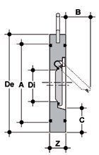 Фото Межфланцевый обратный CR ПВХ, EPDM, FIP d63 (DN50)