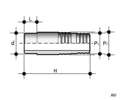 Фото Шланговый переходник клеевой ПВХ FIP d25