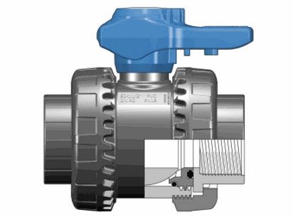 Шаровой кран ПВХ общего применения VEE; резьбовые окончания, EPDM, FIP R3/8'' (DN10)