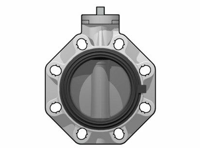 Дисковый затвор ПВХ  FK со свободным штоком, FKM, FIP d225 (DN200)