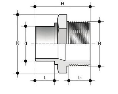 Изображение Втулка переходная с НР ПВХ FIP 32x1 1/4