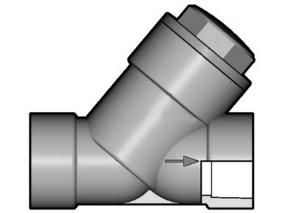 Угловой обратный клапан VR ПВХ с муфтовыми окончаниями, EPDM, FIP d90 (DN80)