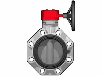 Дисковый затвор FK ХПВХ с редуктором d225 (DN200)
