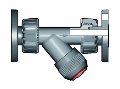 Грязевой фильтр RV ХПВХ с фланцевыми окончаниями d40 (DN32)