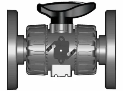 Шаровой кран ПВХ промышленного применения VKD с фланцевыми окочаниями, EPDM, FIP d32 (DN25)