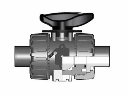 Шаровой кран ПВХ для регулирования потока VKR cо втулочными окончаниями, EPDM, FIP d25 (DN20)