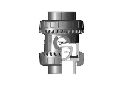 Пружинный шаровой обратный клапан SSE ПВХ; с муфтовыми окончаниями, FKM, FIP d32 (DN25)