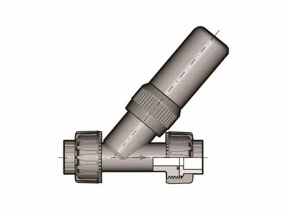 Угловой предохранительный клапан SV ПВХ с муфтовыми окончаниями, FKM, FIP d25 (DN25)