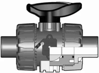 Шаровой кран ПВХ промышленного применения VKD со втулочными окончаниями, EPDM, FIP d25 (DN20)