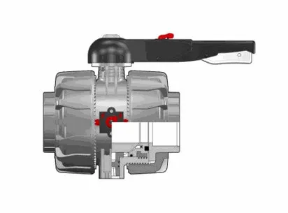 Шаровой кран ПВХ промышленного применения VKD с муфтовыми окончаниями, DN65-100, EPDM, FIP d90 (DN80)
