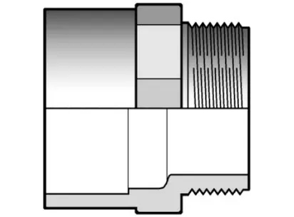 Фото Двойной муфтовый адаптер с НР ПВХ FIP 90x75x2