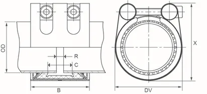 Фото Соединительная муфта GRIP  Ø54.0-168.3, FKM, W5 d125