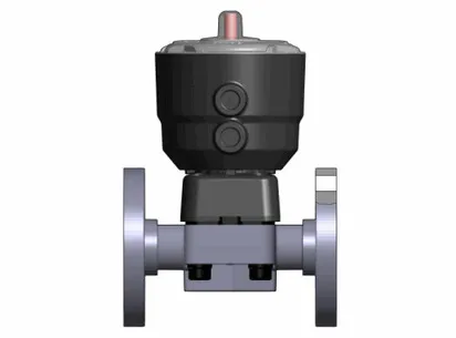 Фотография Мембранный клапан ПВХ с пневмоприводом, PN10, DK, EPDM, FIP d40 (DN32)