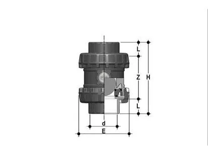 Фото Шаровой обратный клапан SXE ПВХ; с муфтовыми окончаниями; DN65-100, EPDM, FIP d90 (DN80)