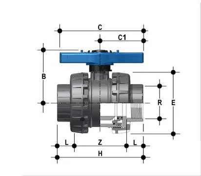 Фото Шаровой кран ПВХ общего применения VEE; муфтовые окончания, DN65-100, EPDM, FIP R3'' (DN80)