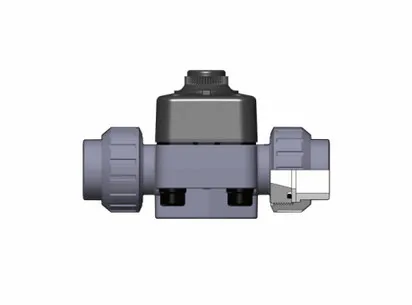 Мембранный клапан ПВХ с пневмоприводом прямого действия, DK, EPDM, FIP d63 (DN50)