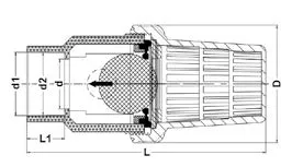Фото Донный клапан IVZ ПВХ с муфтовыми окончаниями, FKM, FIP d32 (DN25)