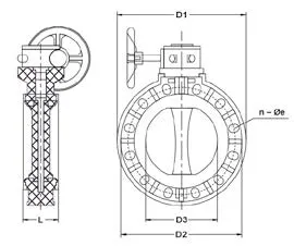 Фото Дисковый затвор IFK ПВДФ с редуктором d10" (DN250)