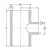 Фото Тройник для стыковой сварки переходной 90° PP-H IPS PN10 63x50