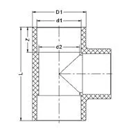 Фото Тройник для раструбной сварки 90° PP-H IPS PN10 d40