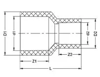Фото Муфта переходная для раструбной сварки PP-H IPS PN10 50x25