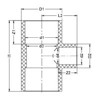 Фото Тройник переходной 90° ХПВХ IPS (Model B) PN16 225x110