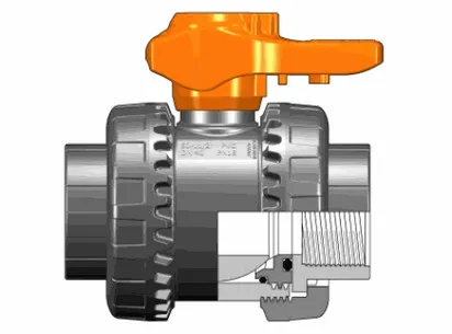 Шаровой кран общего применения VXE ХПВХ с резьбовыми окончаниями R1 1/2" (DN40)