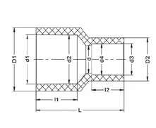 Фото Муфта переходная ХПВХ IPS (Model A) PN16 63x40