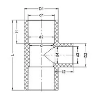 Фото Тройник переходной 90° ХПВХ IPS (Model A) PN16 25x20